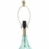 Lalia Home 24in Classix Contemporary Dimpled Colored Glass Table Lamp with White Linen Shade, Blue LHT-3016-BL